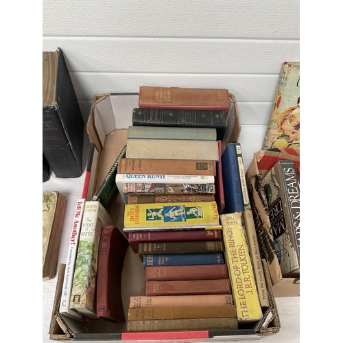 122 - 2 BOXES OF VINTAGE HARD BACK BOOKS