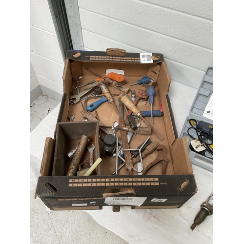 176 - 2 BOXES OF TOOLS TO INCLUDE AXES, BRUMMICKS, SICKLES, SPANNERS ETC