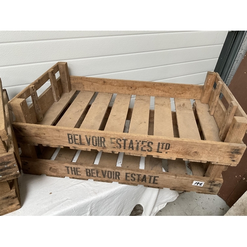 192 - 6 VINTAGE WOODEN ADVERTISING CRATES - H6