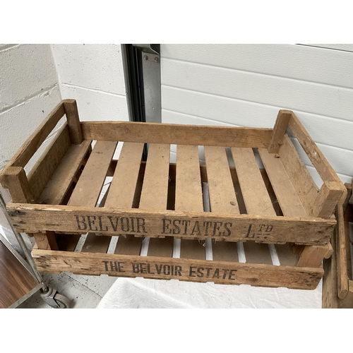 192 - 6 VINTAGE WOODEN ADVERTISING CRATES - H6