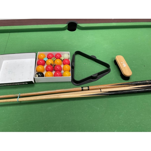 207 - ARAMITH SUPREME COIN OPERATED POOL TABLE C/W BALLS, CUE, REST, BRUSH, TRIANGLES AND KEYS H33