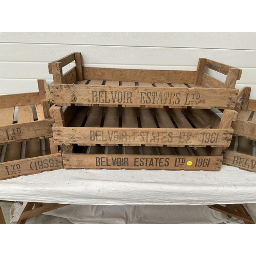 208 - 7 VINTAGE WOODEN ADVERTISING CRATES - H6.5