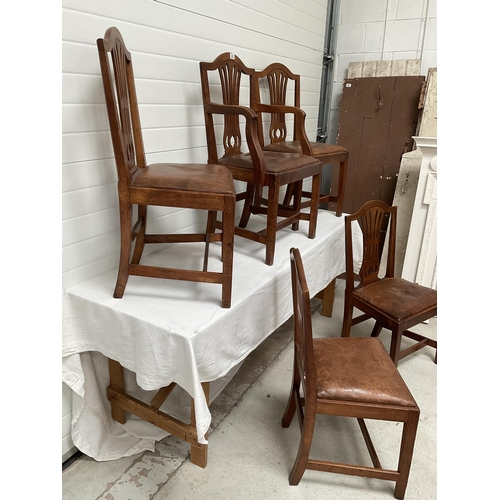 220 - 5 PERIOD MAHOGANY DINING CHAIRS TO INCLUDE CARVER