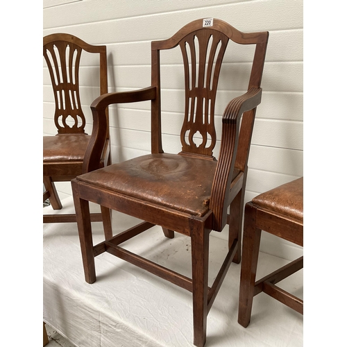 220 - 5 PERIOD MAHOGANY DINING CHAIRS TO INCLUDE CARVER