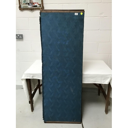 227 - VINTAGE FOLDING BLUE UPHOLSTERED SCREEN A/F - H65