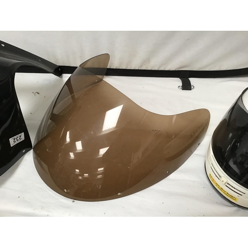 232 - MOTORBIKE HELMET AND FAIRING