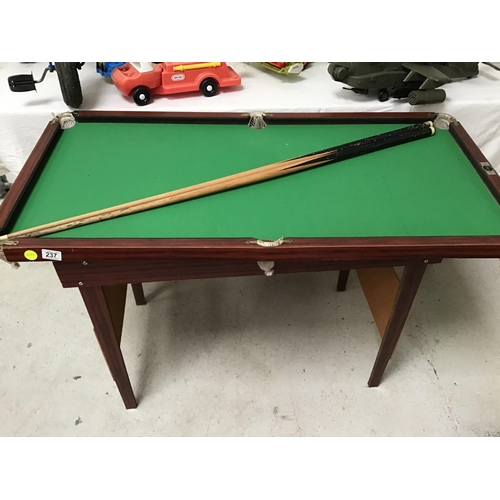 237 - CHILDS SNOOKER TABLE AND CUES, TRIKE, COMBINE HARVESTER, HELICOPTER