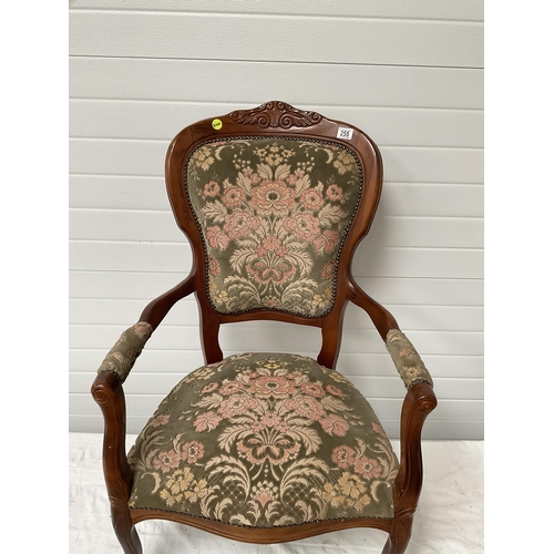 255 - REPRODUCTION UPHOLSTERED BEDROOM ARMCHAIR 41