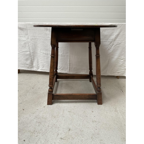 256 - OAK STRETCHERED BAR TABLE - W30