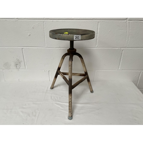 263 - VINTAGE INDUSTRIAL REVOLVING WORKSHOP STOOL