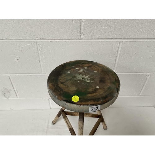 263 - VINTAGE INDUSTRIAL REVOLVING WORKSHOP STOOL