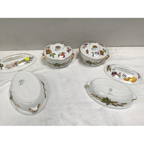 298 - 4 ROYAL WORCESTER EVESHAM PATTERN TUREENS