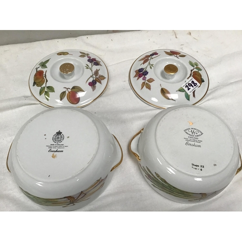 298 - 4 ROYAL WORCESTER EVESHAM PATTERN TUREENS