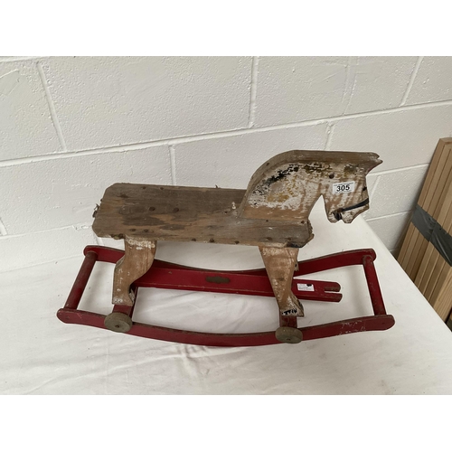 305 - VINTAGE CHILDS ROCKING HORSE - H20