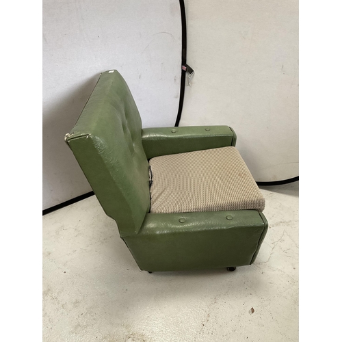 315 - GREEN VINYL RETRO CHAIR