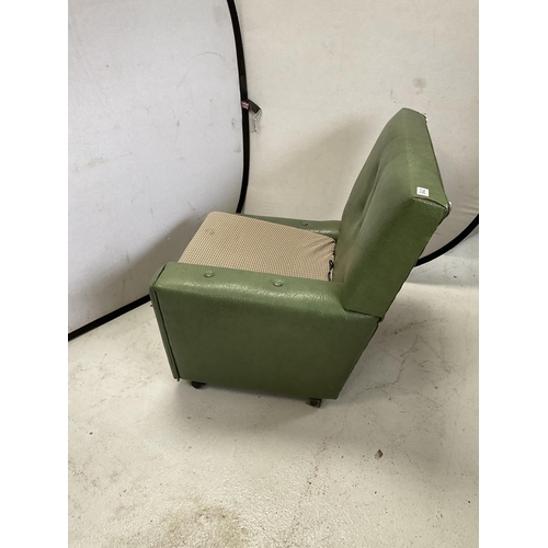 315 - GREEN VINYL RETRO CHAIR