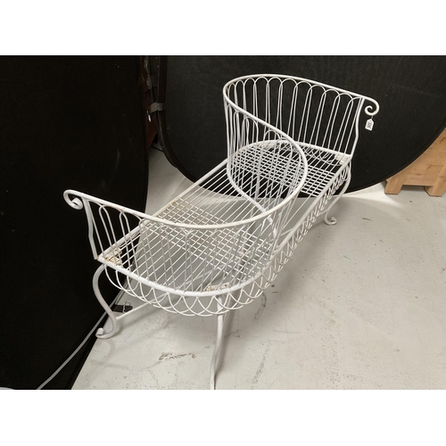 328 - HEAVY METAL WHITE PAINTED GARDEN LOVING SEAT - H28