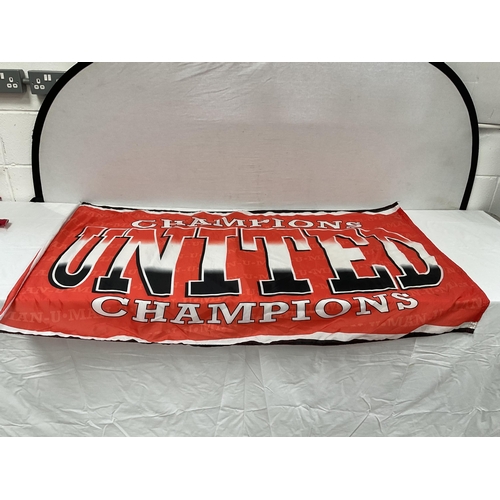 11 - QTY OF SPORTING FLAGS TO INCLUDE MANCHESTER UNITED