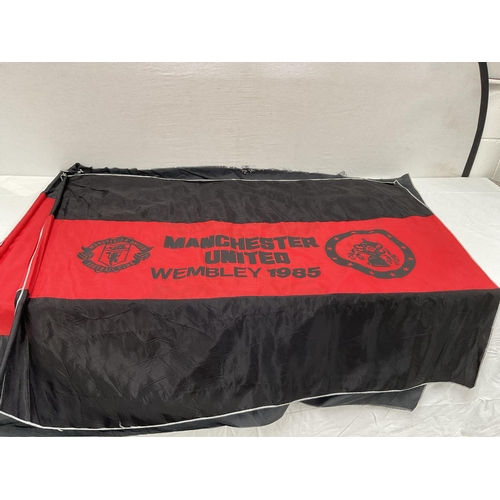 11 - QTY OF SPORTING FLAGS TO INCLUDE MANCHESTER UNITED