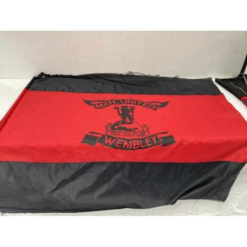 11 - QTY OF SPORTING FLAGS TO INCLUDE MANCHESTER UNITED