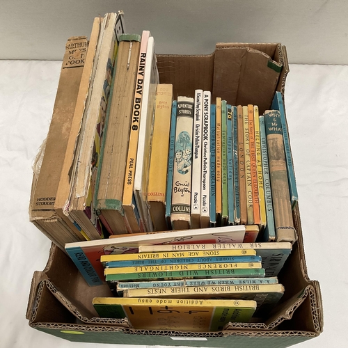 16 - BOX OF CHILDRENS VINTAGE BOOKS TO INCLUDE ENID BLYTON AND A QTY OF LADYBIRD BOOKS