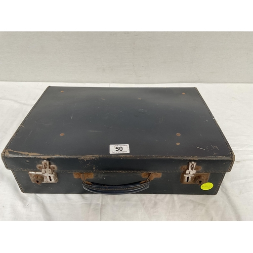 50 - VINTAGE PICNIC CASE AND CONTENTS