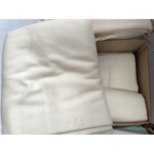 62 - 4 BOXES OF VINTAGE BLANKETS CANDLEWICK BEADSPRESD ETC