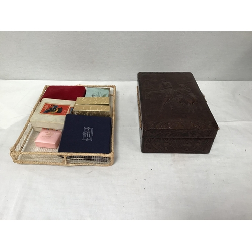 72 - CRATE AND A BOX OF COSTUME JEWELLERY ETC