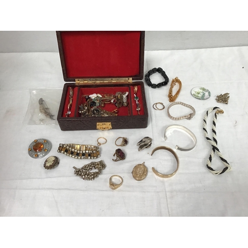 72 - CRATE AND A BOX OF COSTUME JEWELLERY ETC