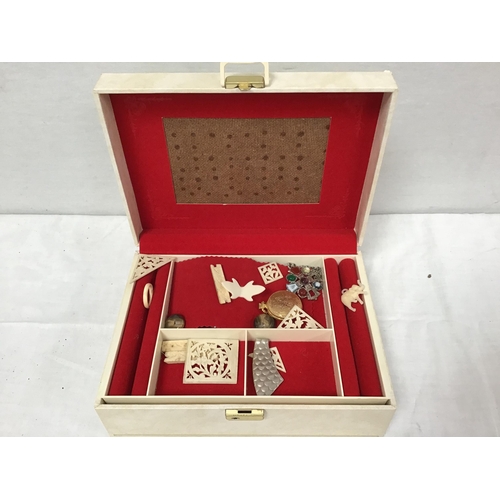 72 - CRATE AND A BOX OF COSTUME JEWELLERY ETC