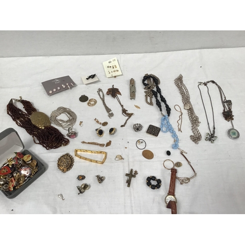 72 - CRATE AND A BOX OF COSTUME JEWELLERY ETC