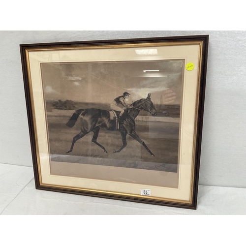 83 - 2 HORSE RACING PICTURES, LYNWOOD PALMER 1898 AND 1 OTHER ENTITLED MOSES
26 X 23