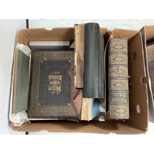 89 - 2 BOXES OF BOOKS RECORDS RETRO RECORD STAND ETC