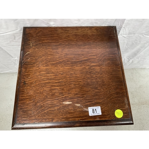 81 - VINTAGE OAK SEWING BOX AND CONTENTS AND 4 BOXES OF SEWING ITEMS