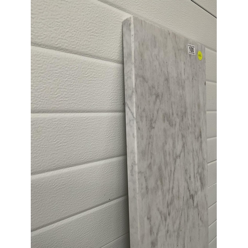 100 - LARGE WHITE MARBLE MANTLE PIECE/SHELF 69 X 12