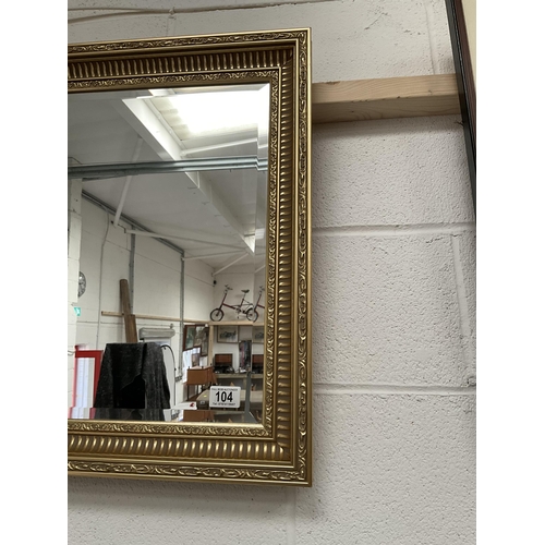 104 - REPRODUCTION GILT FRAMED BEVEL EDGE WALL MIRROR 33 X 24