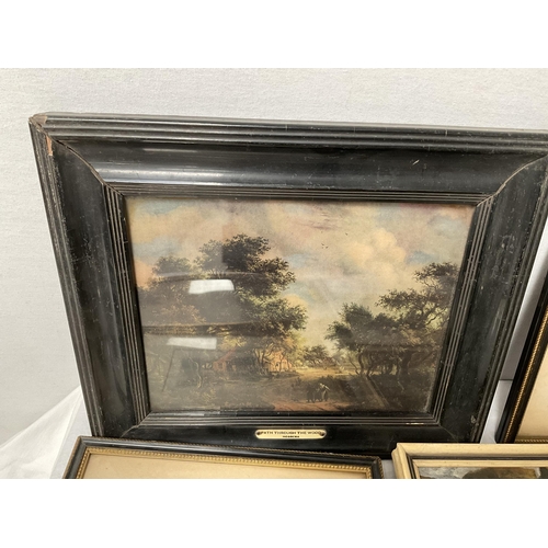116 - BOX OF PICTURES AND JIGSAW PUZZLES TO INCLUDE OILS ON CANVAS ETC