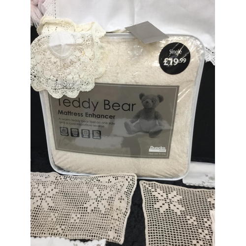 25 - BOX OF LACE TO INCLUDE MATTRESS ENHANCER