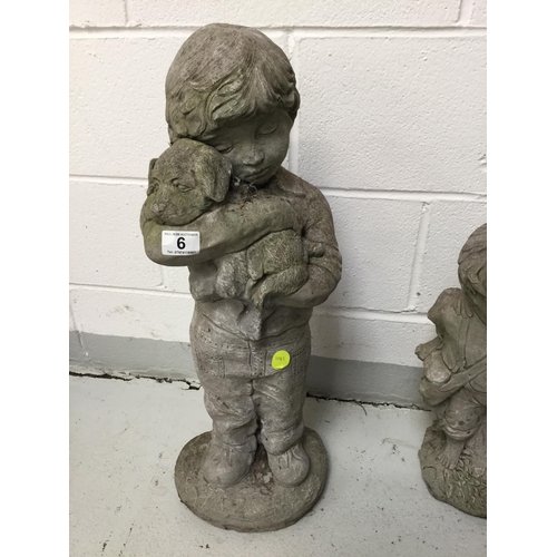 6 - 2 GARDEN BOY STATUES
H 28