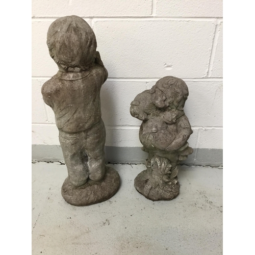 6 - 2 GARDEN BOY STATUES
H 28