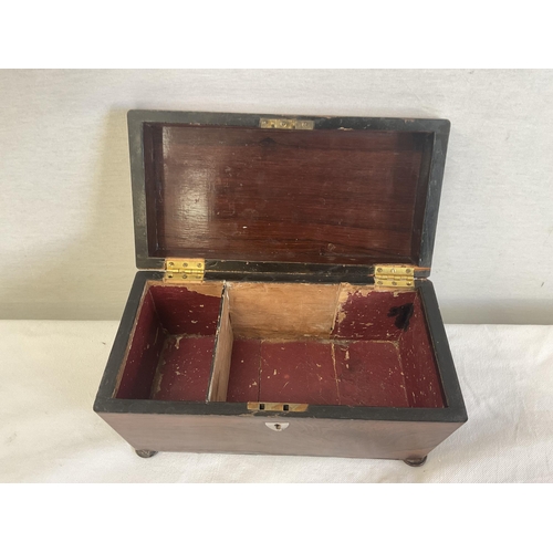 51 - GEORGIAN ROSEWOOD TEA CADDY A/F