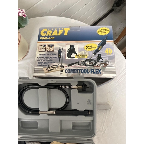 53 - BOX OF ODDS TO INCLUDE A FLEXY COMBI TOOL ETC