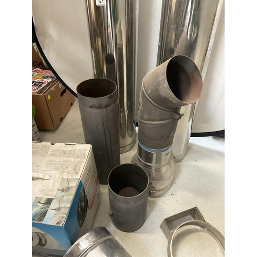 57 - LARGE QTY OF STAINLESS STEEL FLUES ETC