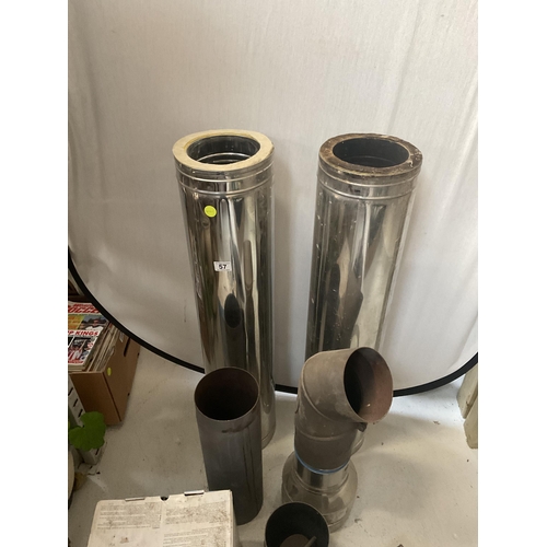 57 - LARGE QTY OF STAINLESS STEEL FLUES ETC