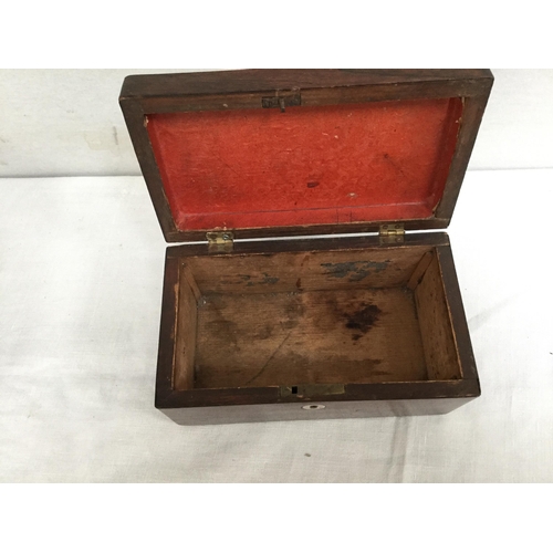 38 - VICTORIAN INLAID JEWELLERY BOX AND 2 ROSEWOOD BOXES