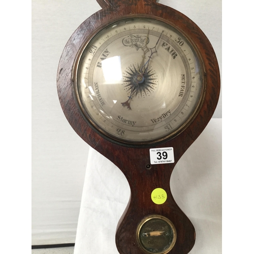 39 - VICTORIAN BANJO BAROMETER