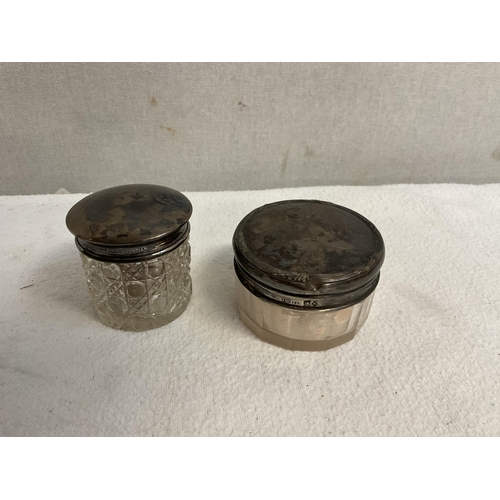 189 - 6 VICTORIAN DRESSING TABLE JARS TO INCLUDE HMS TOPPED EXAMPLES