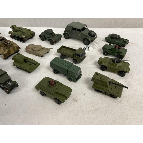 190 - QTY OF MILITARY TOYS TO INCLUDE DINKY ETC (19)