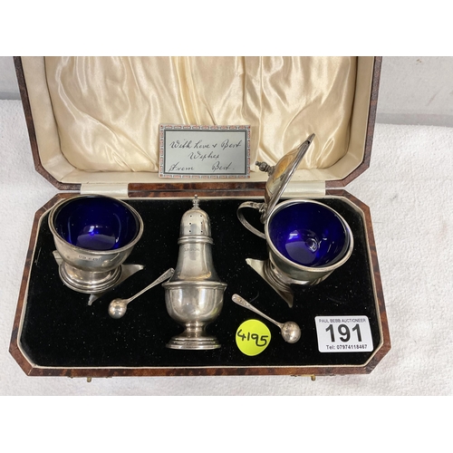 191 - HMS CASED CRUET SET