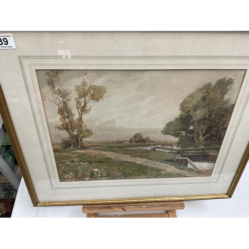 39 - FRAMED WATER COLOUR SIGNED HAROLD WAITE 20 X 24